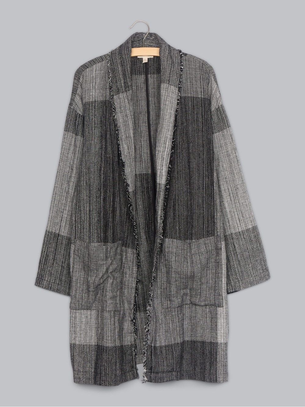Eileen Fisher Organic Cotton Colorblock Shawl Collar Jacket
